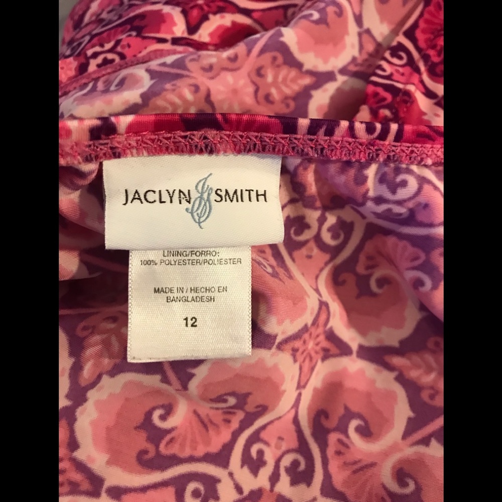 Jacqueline Smith pink 2-piece bikini halter type top & skirted bottom - Picture 10 of 13